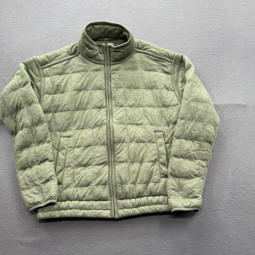 Marine Layer‎ Jacket Women's Small Green Quilted Puffer Full Zip Lined Soft.